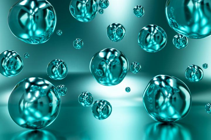 Ilustración digital de gotas de color turquesa.