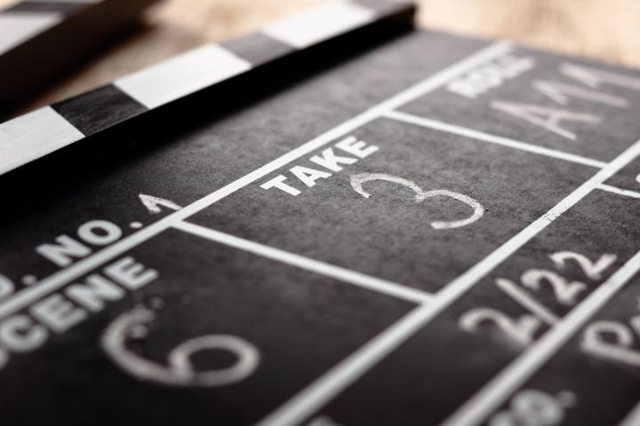 Imagen de archivo de una claqueta.