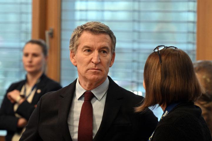 Alberto Núñez Feijóo, en una reunión del Partido Popular Europeo en Alemania este enero