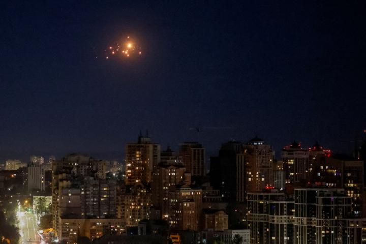 Explosión de un dron ruso el pasado mes de octubre en el cielo de Kiev.