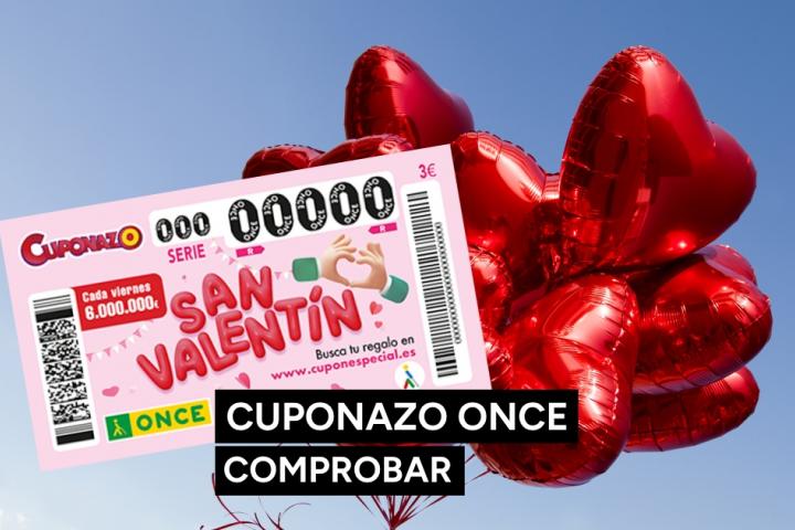 Resultados del Cuponazo de San Valentín de la ONCE 2025.