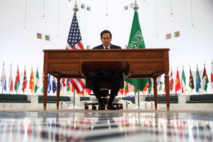 El secretario de Estado de Estados Unidos, Marco Rubio, en Arabia Saudí.