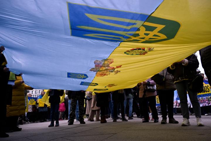 Manifestación en Madrid en apoyo de Ucrania