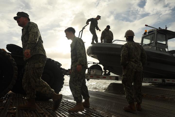 Soldados estadounidenses en un ejercicio llevado a cabo en la Base Naval de Rota, Cádiz.