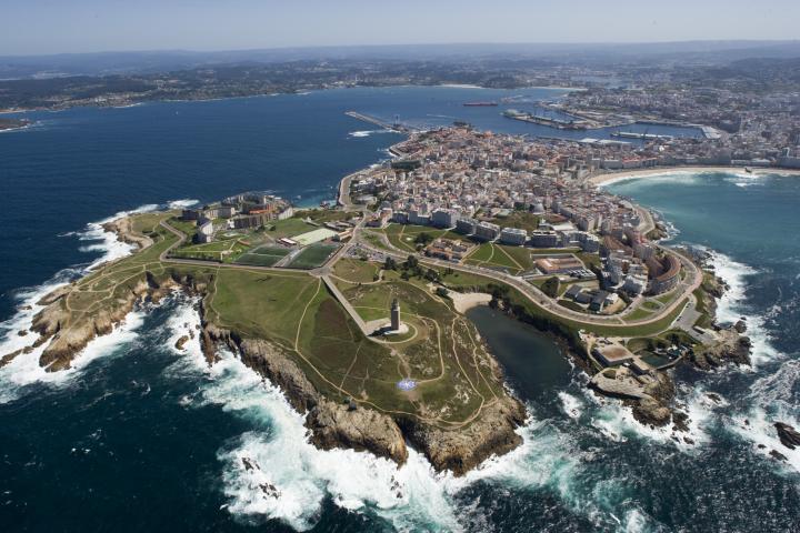 Vista aérea de A Coruña.