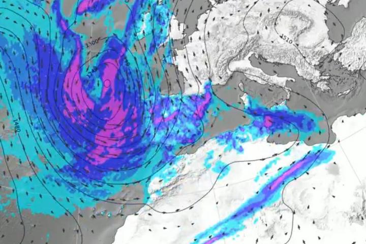 El mapa de previsión de la AEMET