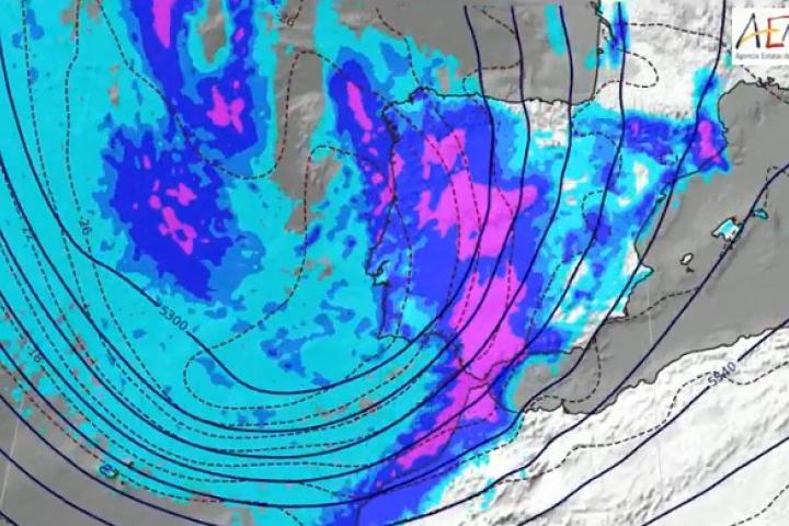 Mapa de previsión de AEMET