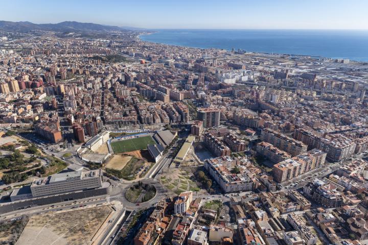 Vista aérea de Santa Coloma de Gramenet, donde se ha vendido el primer premio de la Lotería Nacional del jueves 6 de marzo.