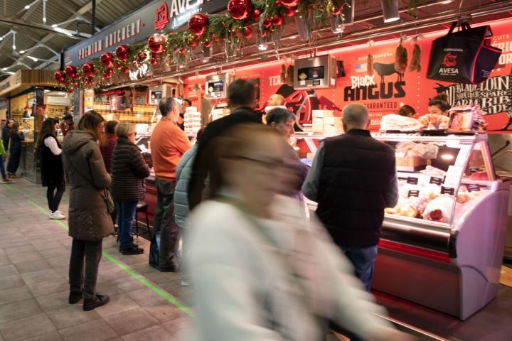 Carnicería en el Mercado de Santa Catalina en Palma.