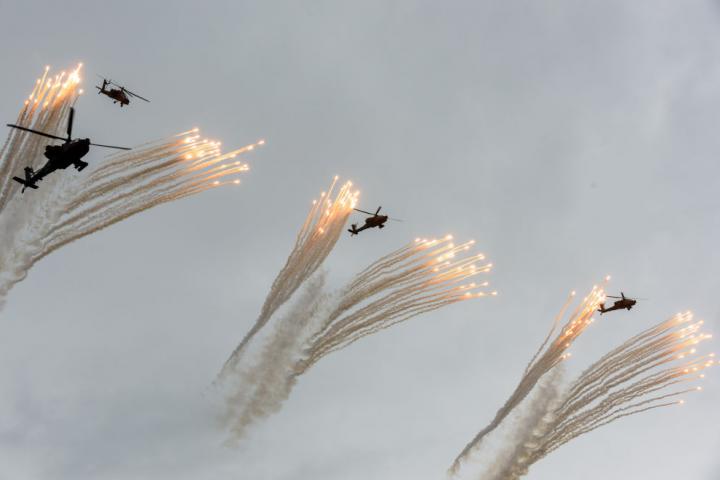 Imagen de archivo de helicópteros AH-64 Apache, la versión del Ejército surcoreano.