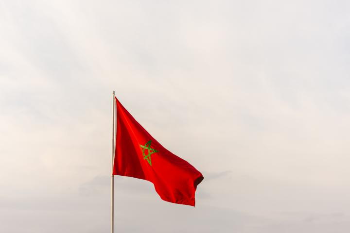 Imagen de una bandera de Marruecos.