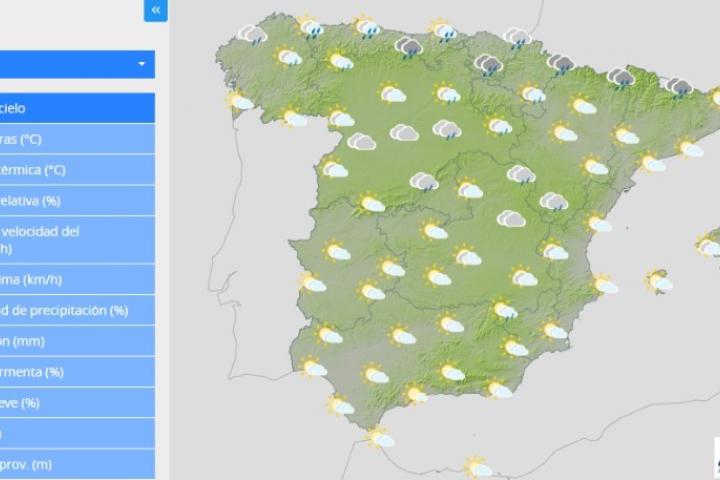 Mapa de previsión de AEMET para la próxima semana