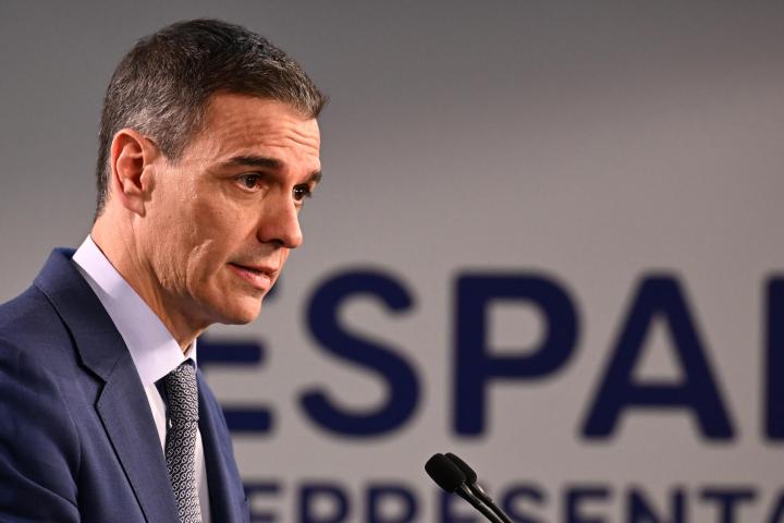 Pedro Sánchez en la rueda posterior al Consejo Europeo.