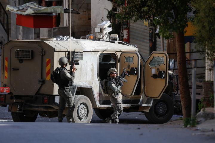 Soldados Israel (IDF), en las inmediaciones de un campamento de refugiados en Ein Beit el Ma, cerca de Nablús (Cisjordania ocupada).