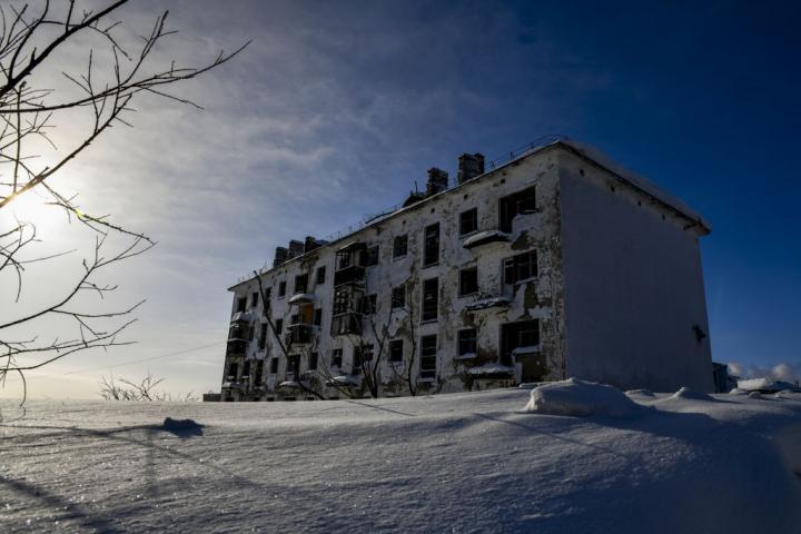 Uno de los edificios gravemente dañados en la ciudad rusa de Vorkuta