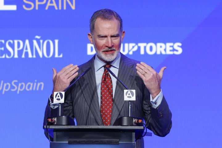 El rey Felipe VI durante el discurso inaugural de la quinta edición del 'Wake Up, Spain'.