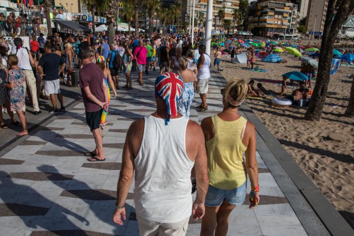 Turistas británicos en Benidorm, en una imagen de archivo