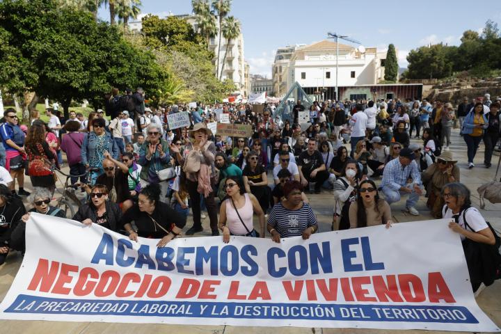 Foto de la manifestación por la vivienda en Málaga.