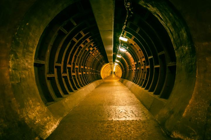 Imagen de archivo del túnel Silvertown, bajo el río Támesis (Londres, Reino Unido).