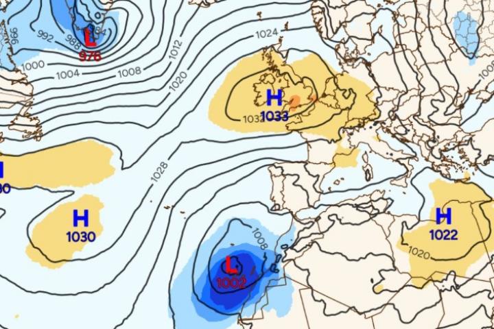 Mapa de previsión de la ECMWF