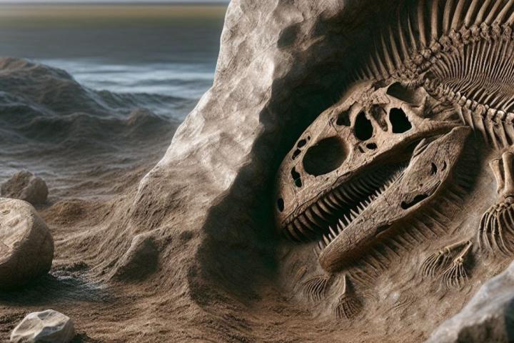 Recreación de un fósil