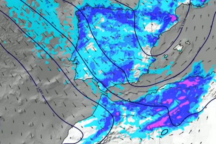 El mapa de previsión de la AEMET