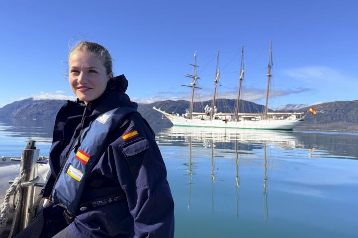 La princesa Leonor, en el Juan Sebastián Elcano.