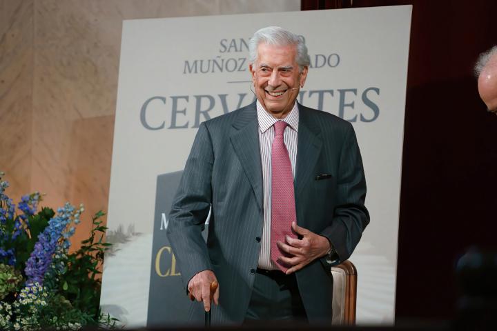 El escritor Mario Vargas Llosa, en la presentación de un libro el 25 de mayo de 2022 en Madrid.