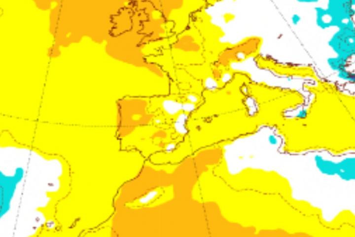 El mapa de predicción de la AEMET