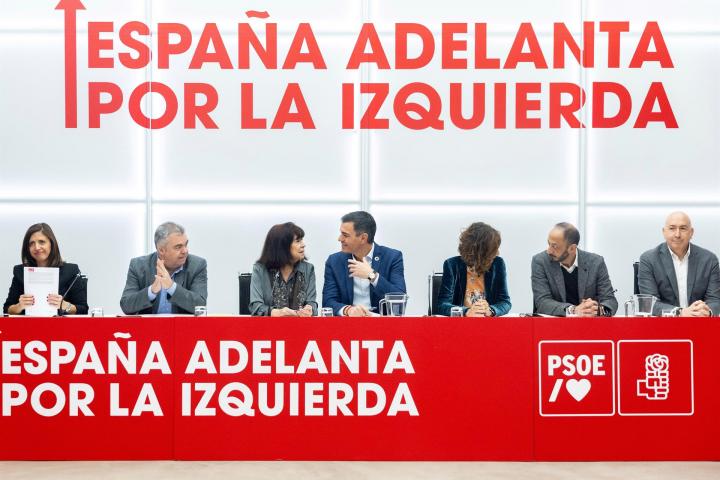 La primera reunión de la nueva Ejecutiva del PSOE tras el 41º Congreso Federal, en la sede de Ferraz, a 2 de diciembre de 2024, en Madrid (España)