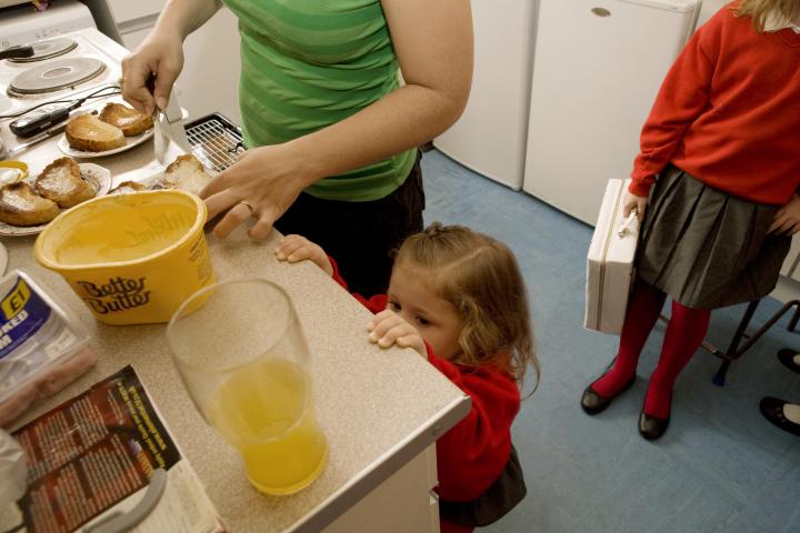 El desayuno de unos niños.