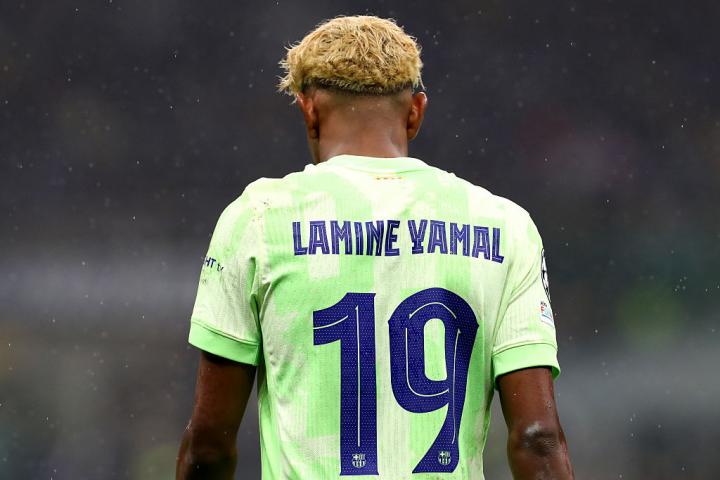 El jugador del Barça, Lamine Yamal, en la semifinal de Champions ante el Inter.