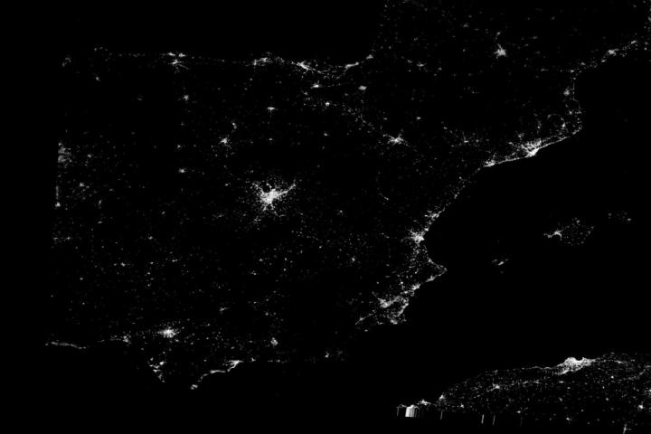 La Península Ibérica, a las 3:12 del martes 29 de abril