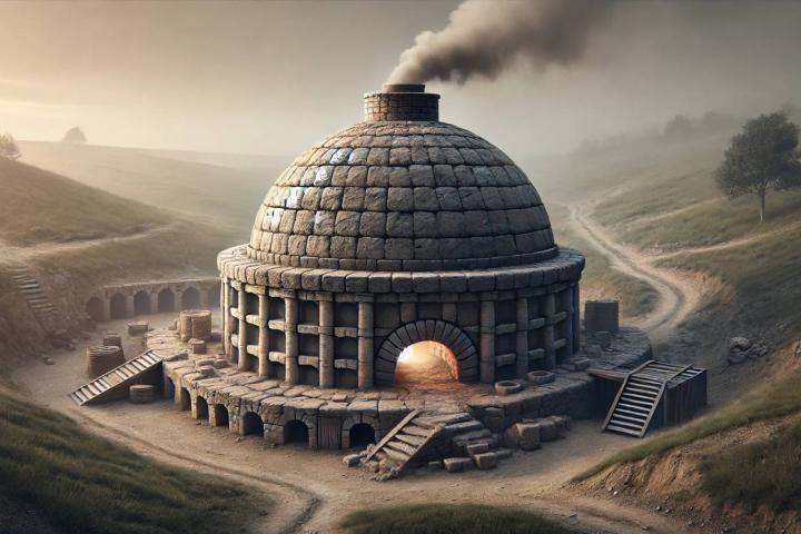 Recreación de un horno de cal