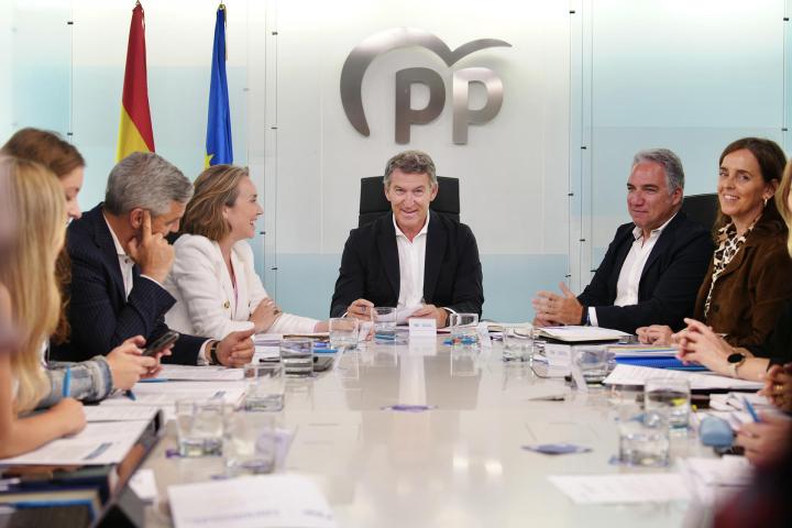 El líder del PP, Alberto Núñez Feijóo, en la reunión del Comité de Dirección del partido.
