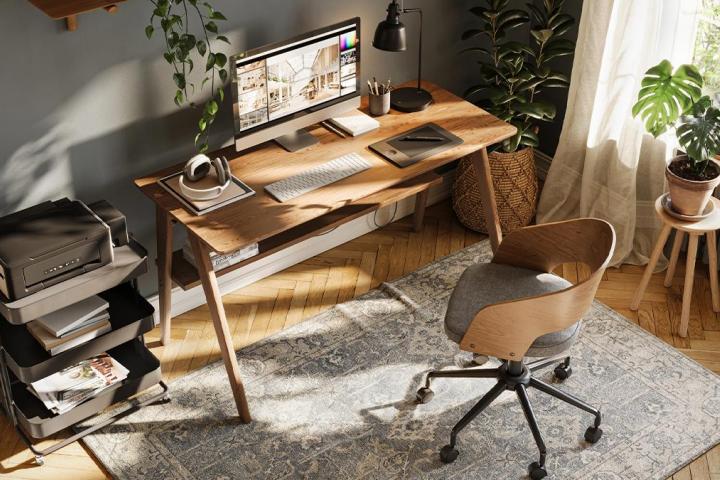 Un escritorio en una habitación.