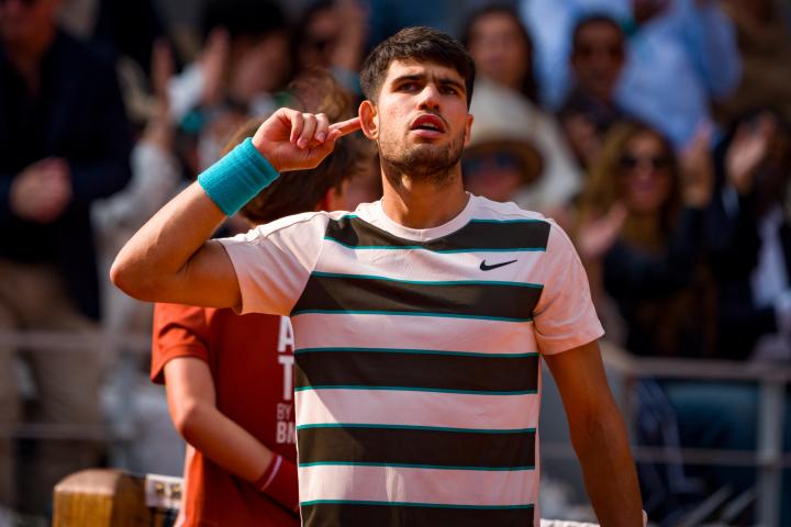 Carlos Alcaraz en Roland Garros.