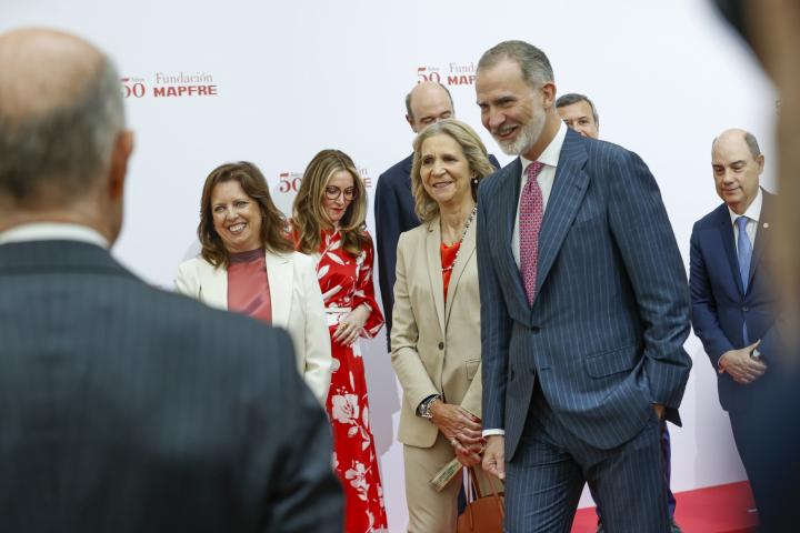 El rey y la infanta Elena en la celebración del 50 aniversario de la Fundación Mapfre.