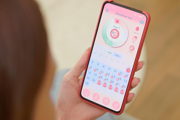 Imagen de archivo de una app de seguimiento menstrual.