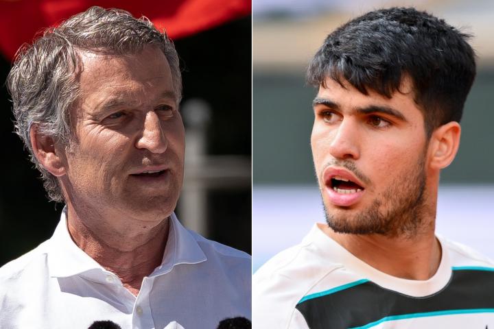 Alberto Núñez Feijóo y Carlos Alcaraz.