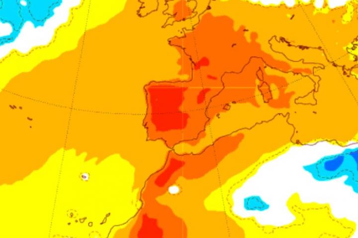 Foto de la anomalías de temperaturas para la semana del 16 al 22 de junio.