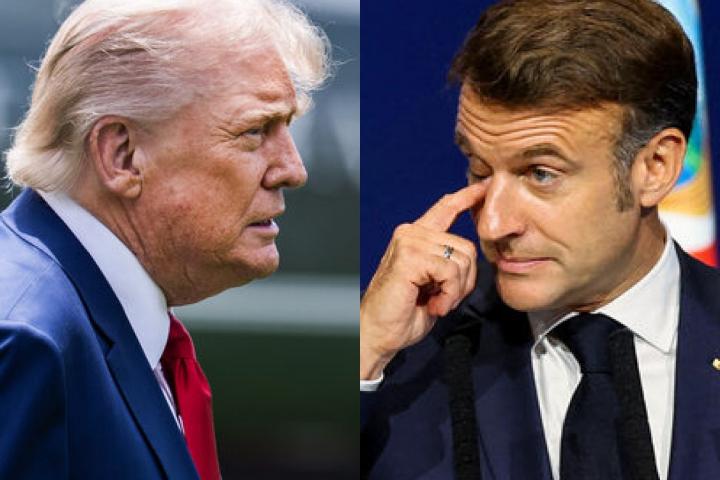 El presidente de EEUU, Donald Trump, y su homólogo galo, Emmanuel Macron; en sendas imágenes de archivo.