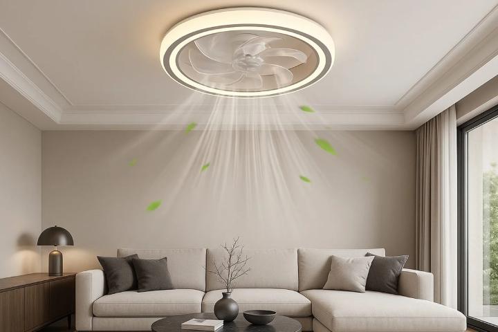 ventilador de techo silencioso con luz led