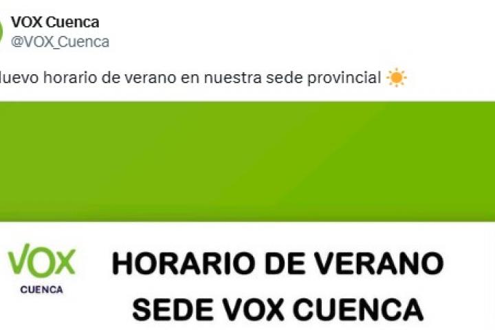 El tuit de Vox Cuenca