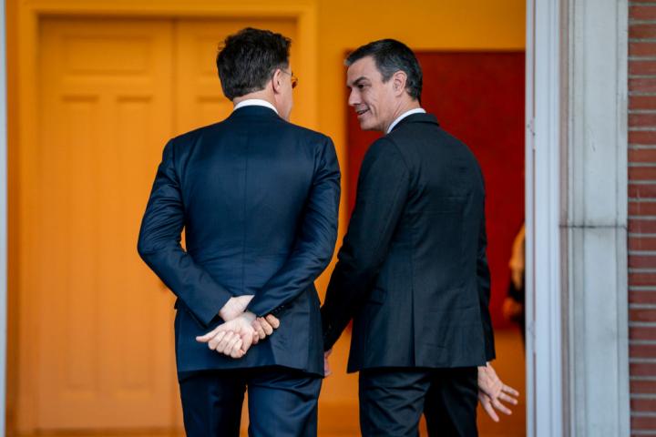 Pedro Sánchez, con Mark Rutte en La Moncloa en enero de 2025