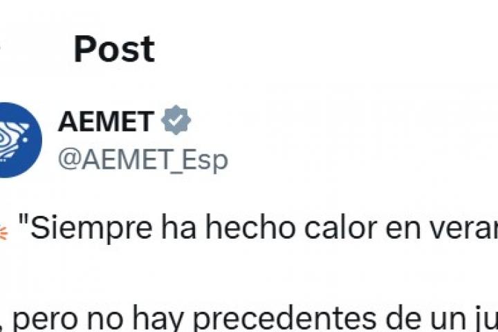 El tuit de la AEMET
