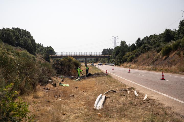 Lugar del accidente del coche de Diogo Jota