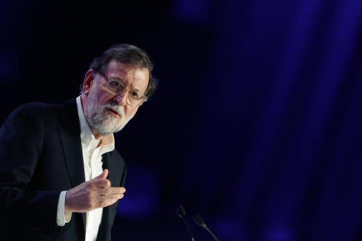 El ex presidente del Gobierno, Mariano Rajoy, en su discurso de apertura del congreso del PP en Madrid.