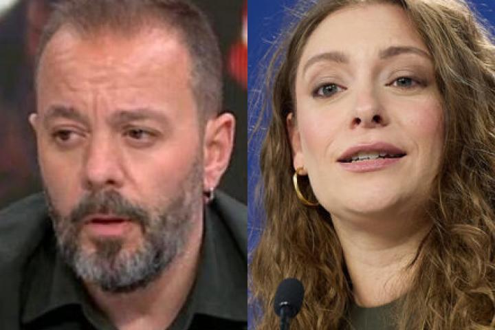 El periodista y escritor Antonio Maestre; y la nueva portavoz parlamentaria del PP en el Congreso, Ester Muñoz; en senda imágenes de archivo.