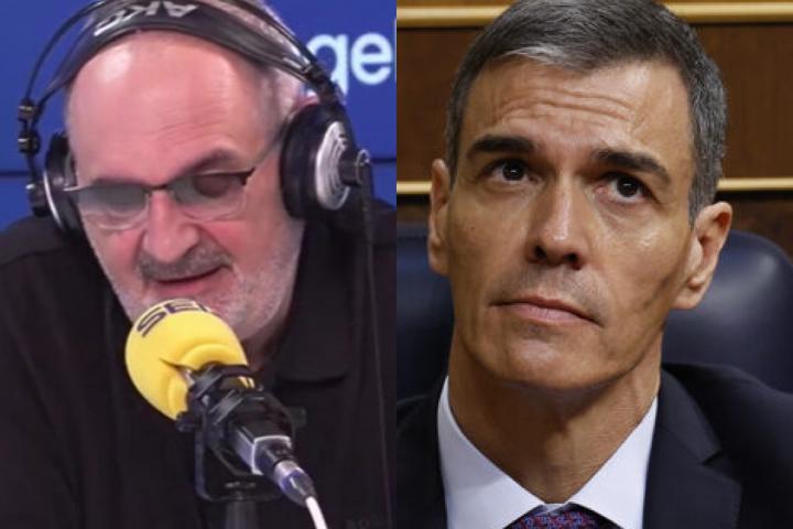El politólogo Antón Losada y el presidente del Gobierno, Pedro Sánchez; en sendas imágenes, respectivamente.